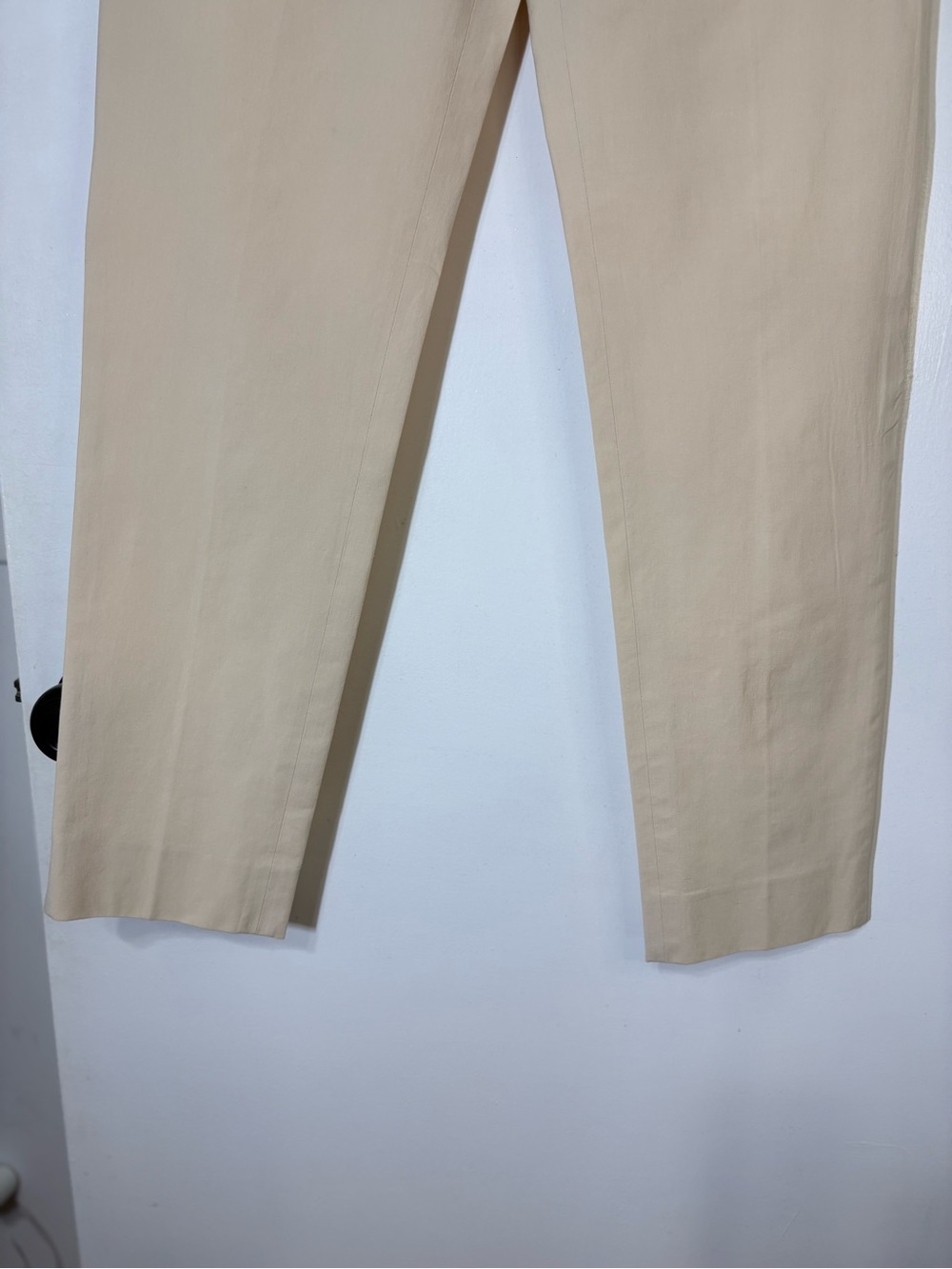 Leggiadro Classic Beige Side Zipper Cotton Silk Blend Quiet Luxury Pants Size 4 - Picture 4 of 14